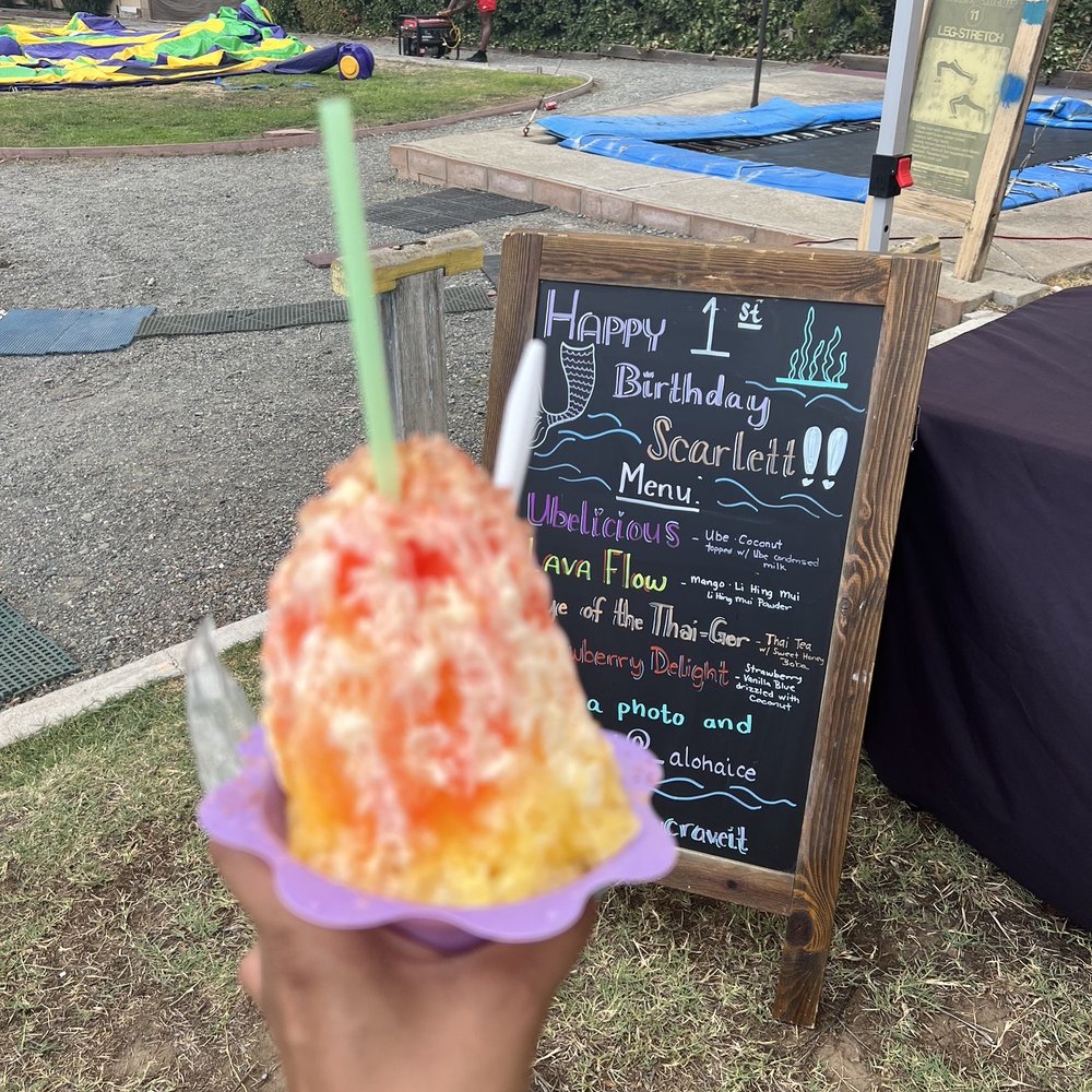 Aloha Ice - Lava flow and my daughter's 1st birthday sign - Shaved Ice Near Me Aloha Ice - Lava flow and my daughter's 1st birthday sign - Shaved Ice Near Me