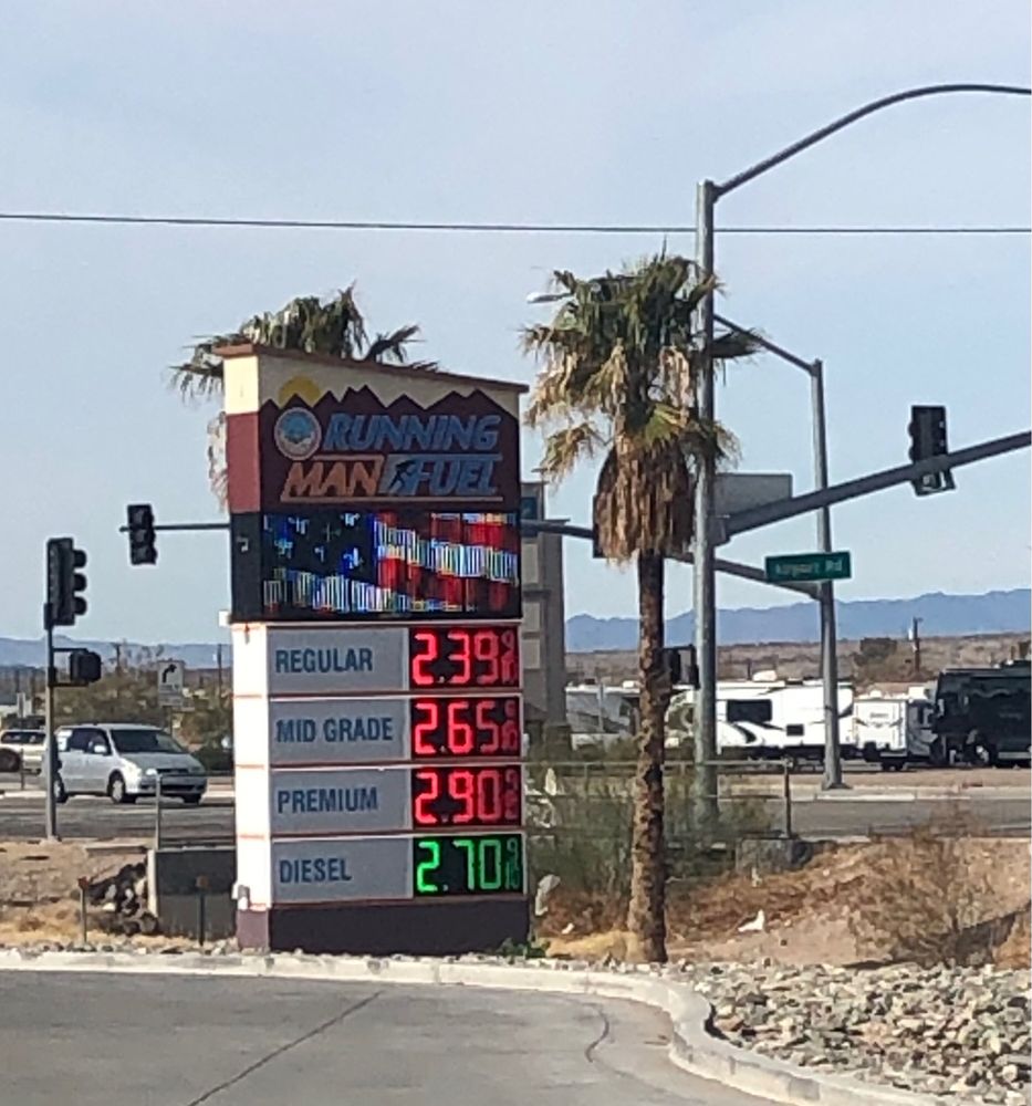 RUNNING MAN FUEL Updated September 2024 28645 Airport Rd, Parker, Arizona Gas Stations Yelp