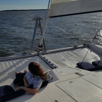 OM Sailing Charters - Plan on spending some time up in front.  Super relaxing! - Boat Charters Near Me - Mount Pleasant, South Carolina