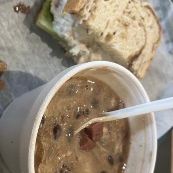 Sweetberries Eatery & Frozen Custard - 1/2 chicken salad sandwich with black bean soup - Ice Cream & Frozen Yogurt Near Me - Bradenton, Florida Sweetberries Eatery & Frozen Custard - 1/2 chicken salad sandwich with black bean soup - Ice Cream & Frozen Yogurt Near Me - Bradenton, Florida