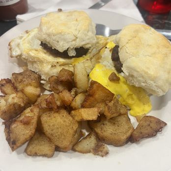 Pat's Place - Two Sausage Egg Breakfast Biscuits - American Near Me - Bardstown, Kentucky