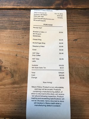 Menu photo 2 Casual Friday Donuts Spokane, WA