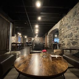 Foreground: one of many socializing areas; Background: Dining area Foreground: one of many socializing areas; Background: Dining area