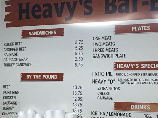 Menu photo 2 Heavy's Barbeque Hondo, TX Menu photo 2 Heavy's Barbeque Hondo, TX