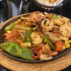 Cancun Mexican Grill - Shrimp fajitas (I added pineapple)