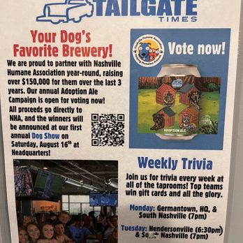 TailGate Brewery Murfreesboro - We are dog lovers and loved to see the involvement in the community - Breweries Near Me - Murfreesboro, Tennessee