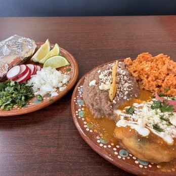 Antojitos Tenampa - Chile Relleno with a side of garnishes - Mexican Near Me - Lemon Grove, California Antojitos Tenampa - Chile Relleno with a side of garnishes - Mexican Near Me - Lemon Grove, California