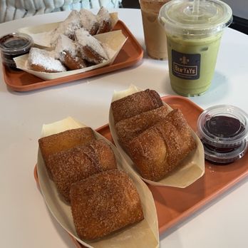 Ben’YaYs - Cinnamon Sugar + Powdered Sugar Beignets  Chai Latte & Matcha Latte - Desserts Near Me - Alexandria, Virginia