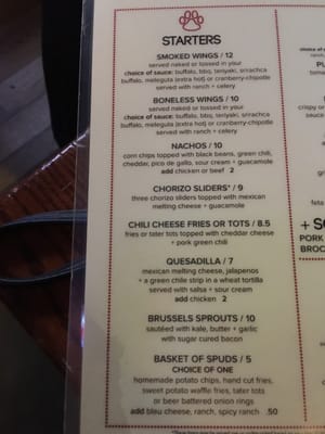 Menu photo 4 Three Dogs Tavern Denver, CO