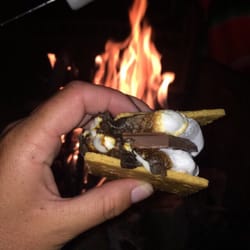 Coldwater Creek Campground - Making s'mores by the campfire
