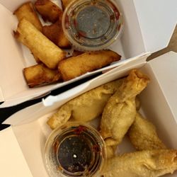 Fatboy Fried Rice - Chicken Lumpia and Cream Cheese Wonton Sticks