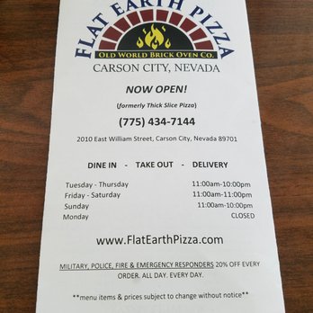 Flat Earth Pizza - Menu - Pizza Near Me - Carson City, Nevada