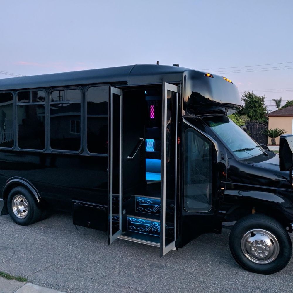 Genesis Limo Service - Party bus! Lights and John played the music for the kids as they made their way to the beach and then Homecoming - Limos Near Me - Costa Mesa, California