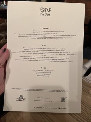 Menu photo 1 The Dove London, XGL