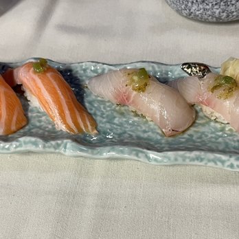 Kyushu Sushi - Salmon and kanpachi sushi - Sushi Bars Near Me - Pasadena, California Kyushu Sushi - Salmon and kanpachi sushi - Sushi Bars Near Me - Pasadena, California