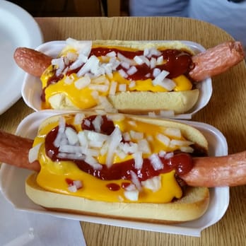 Cubby's BBQ - Texas wiener "All the way" with cheese. - Barbeque Near Me - Hackensack, New Jersey