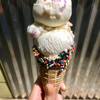 Bonkey's Ice Cream & Snoballs - Unicorn (vanilla ice cream w/ shortbread cookies & sprinkles) in a sprinkle waffle cone - Ice Cream & Frozen Yogurt Near Me - Ocean View, Delaware Bonkey's Ice Cream & Snoballs - Unicorn (vanilla ice cream w/ shortbread cookies & sprinkles) in a sprinkle waffle cone - Ice Cream & Frozen Yogurt Near Me - Ocean View, Delaware