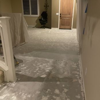 Perpetual Creations Remodeling - Before LVP installation, he and his team had scraped all the foundation imperfections to prep for floors. - Flooring Near Me Perpetual Creations Remodeling - Before LVP installation, he and his team had scraped all the foundation imperfections to prep for floors. - Flooring Near Me