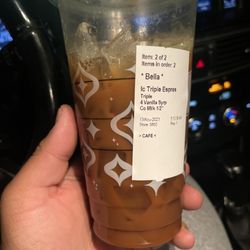 Starbucks - Grande Coconut milk latte 3 shots of espresso with 4 shots of SF vanilla