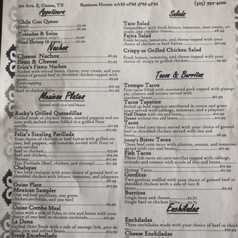 Mi Familia - Menu as of 11/09/20 - Tex-Mex Near Me - Ozona, Texas Mi Familia - Menu as of 11/09/20 - Tex-Mex Near Me - Ozona, Texas