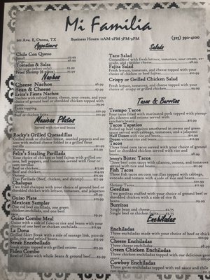 Menu photo 2 Mi Familia Ozona, TX Menu photo 2 Mi Familia Ozona, TX
