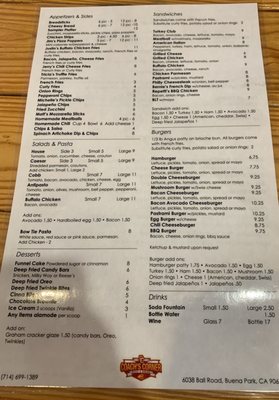 Menu photo 8 Coach's Corner Pizza & Brew Cypress, CA