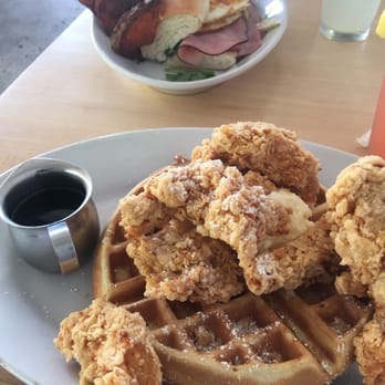 Morgans Restaurant - Chicken and waffles & the Frenchman's sandwich - New American Near Me - Miami, Florida