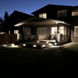 Art/Tek Deck & Design - Covered deck (with landscape lighting by Sound Irrigation) completed by Art/Tek