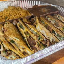 Arod's Tex Mex & American Grill - Beef Brisket Fat & Meaty tacos + Rice & Beans