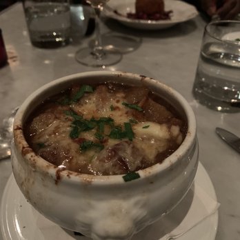 Biff's Bistro - Winterlicious Apps! Amazing French Onion with a background appearance of the Crab cake - French Near Me - Toronto, Ontario