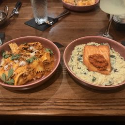 Wild boar pappardelle special and the salmon florentine Wild boar pappardelle special and the salmon florentine