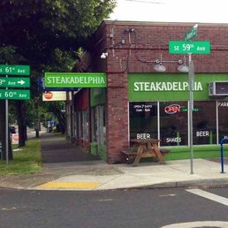 Exterior outside entrance of Steakadelphia - Steakadelphia - Portland, Oregon Exterior outside entrance of Steakadelphia - Steakadelphia - Portland, Oregon