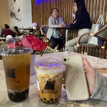 Daboba - Passion fruit green tea and roasted brown sugar milk tea - Bubble Tea Near Me - Houston, Texas
