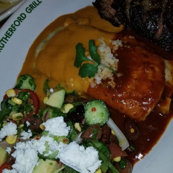 Rutherford Grill - Butternut squash enchilada, tri tip, and a refreshing summer type salad! Delish! - American Near Me - Rutherford, California
