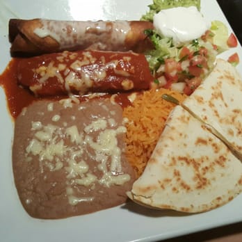 Senor Tequila's - Create your own dinner: cheese quesadillas, beef chimichanga and chicken tamale. It was ok. The end one was burnt though. No bueno... - Mexican Near Me - Germantown, Maryland