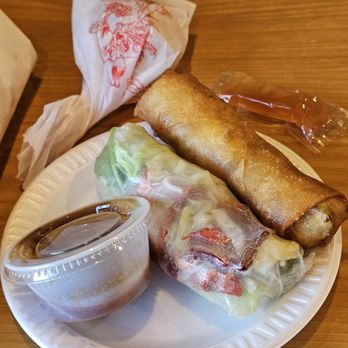 Viet Sub - The Egg Roll, Pork Spring Roll with Peanut Sauce, and the Sesame Ball inside the little bag. - Vietnamese Near Me - Roanoke, Virginia Viet Sub - The Egg Roll, Pork Spring Roll with Peanut Sauce, and the Sesame Ball inside the little bag. - Vietnamese Near Me - Roanoke, Virginia