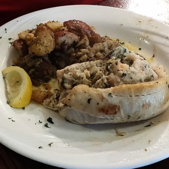 Tautog's Restaurant - Stuffed flounder in a bag, after we took the bag off, with smashed new potatoes. - Seafood Near Me - Virginia Beach, Virginia Tautog's Restaurant - Stuffed flounder in a bag, after we took the bag off, with smashed new potatoes. - Seafood Near Me - Virginia Beach, Virginia