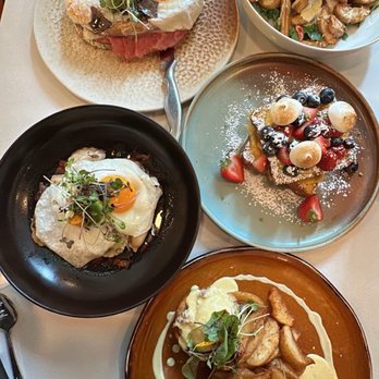 OEB Breakfast - Downtown - French toast trifle, holy crab benny, croque madam, chunky lobster scramble, pierogies & duck - Breakfast & Brunch Near Me - Calgary, Alberta OEB Breakfast - Downtown - French toast trifle, holy crab benny, croque madam, chunky lobster scramble, pierogies & duck - Breakfast & Brunch Near Me - Calgary, Alberta