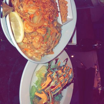 HakkaChow - Shrimp Pad Thai / Hidden Dragon Roll (Deep Fried)** - Asian Fusion Near Me - Winston-Salem, North Carolina