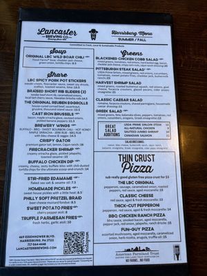 Menu photo 2 Lancaster Brewing Company Harrisburg, PA Menu photo 2 Lancaster Brewing Company Harrisburg, PA