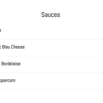 Village Chophouse - Sauces - Menu - Steakhouses Near Me - Sedona, Arizona