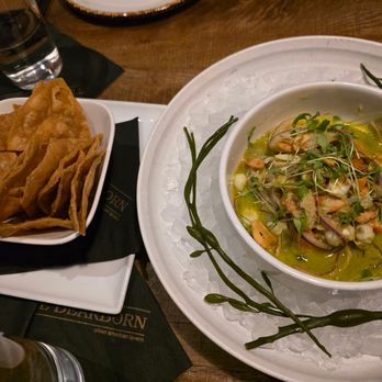 The Dearborn - Peruvian-Style Ceviche with crab and shrimp - New American Near Me - Chicago, Illinois The Dearborn - Peruvian-Style Ceviche with crab and shrimp - New American Near Me - Chicago, Illinois