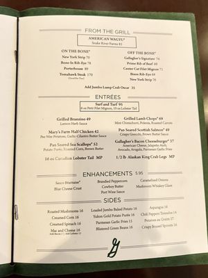 Menu photo 3 Gallagher's Steakhouse Las Vegas, NV