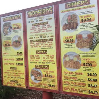Yard Birds - Menu 7/2/2018 - Barbeque Near Me - Fort Walton Beach, Florida Yard Birds - Menu 7/2/2018 - Barbeque Near Me - Fort Walton Beach, Florida