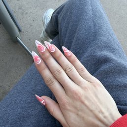 Franky did my nails and he was very friendly, helped me find the perfect design and even freestyled great.