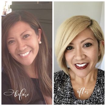 Salon Nine - Long, dense, thick, coarse hair... to short chin length asymmetrical bob by Mari - Hair Salons Near Me - San Francisco, California Salon Nine - Long, dense, thick, coarse hair... to short chin length asymmetrical bob by Mari - Hair Salons Near Me - San Francisco, California