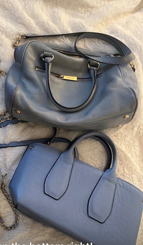 Blue Italian leather bag was my lovely find today!