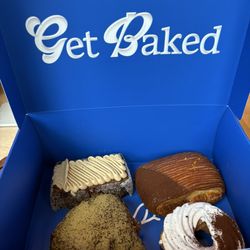 Nemesis Coffee - Brown Butter Banana Cake, Chocolate Orange Suisse, Apple Hojicha Fritter, The Iced Cap Cruller
