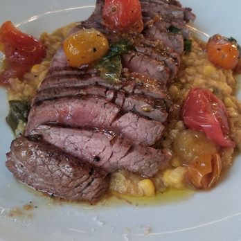 Coltivare - 44 farm beef tagliata, corn polenta, tomato vinaigrette $29 (2/5) - bland & chewy beef, corn polenta great. Good portion - Italian Near Me - Houston, Texas