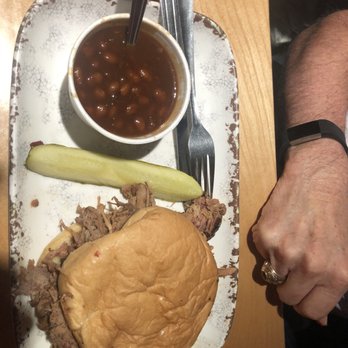 A Little BBQ Joint - This pulled pork sandwich was HUGE. And sooooo good! Those baked beans were our favorite side. - Barbeque Near Me - Independence, Missouri A Little BBQ Joint - This pulled pork sandwich was HUGE. And sooooo good! Those baked beans were our favorite side. - Barbeque Near Me - Independence, Missouri